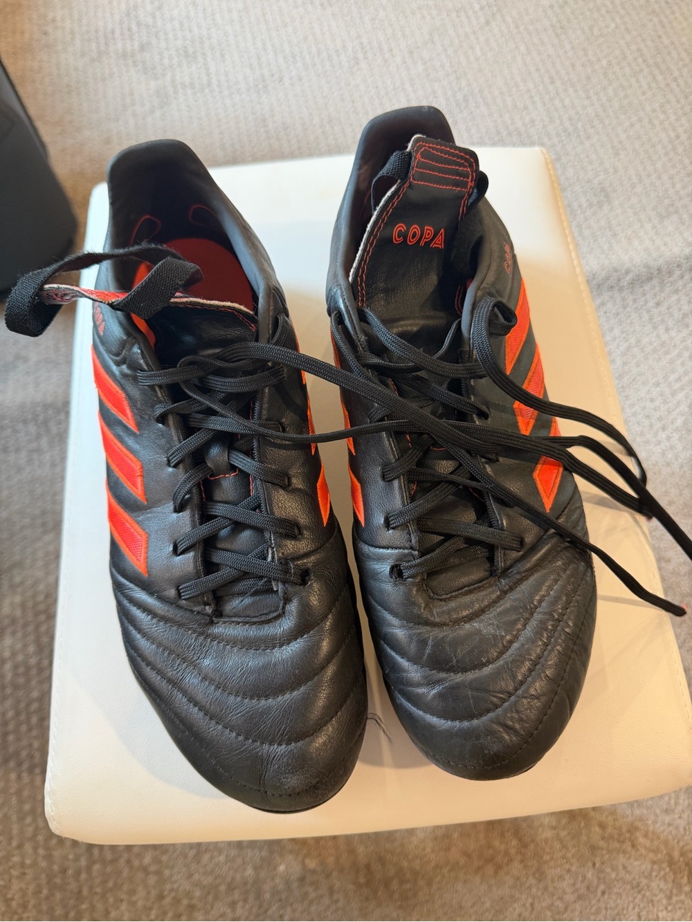 adidas Copa Black with Orange Accents Men’s Soccer Shoes